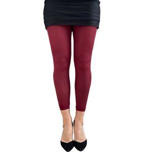 Burgundy Footless Tights opaque